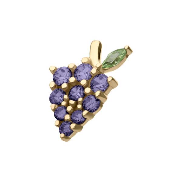 14Kt Yellow Gold Threadless Grape Cluster Top - Image 3