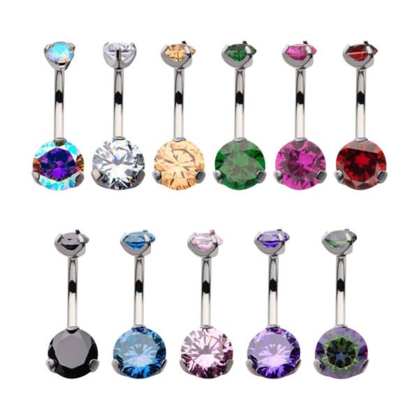 Swarovski Crystal Belly Ring More Colors! Titanium Navel Ring