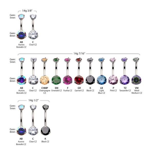 Swarovski Crystal Belly Ring More Colors! Titanium Navel Ring - Image 5