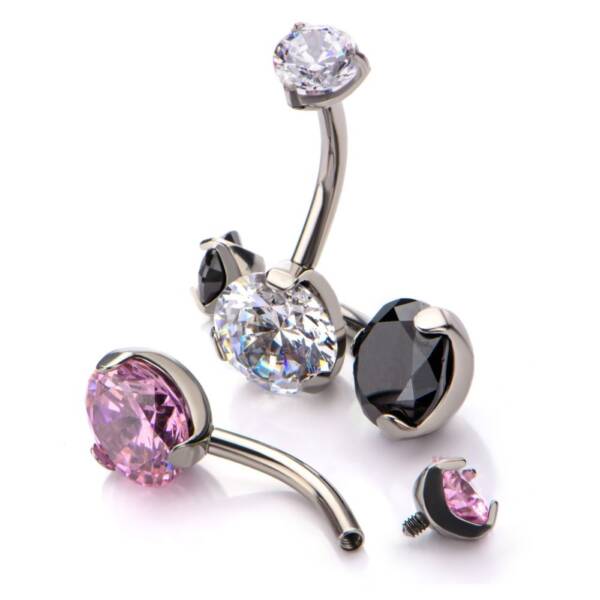 Swarovski Crystal Belly Ring More Colors! Titanium Navel Ring - Image 7