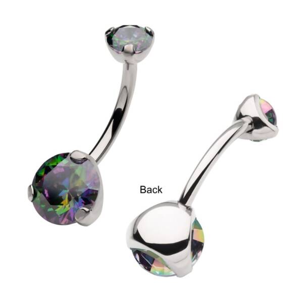 Swarovski Crystal Belly Ring More Colors! Titanium Navel Ring - Image 3