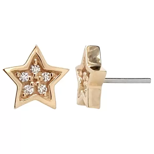 14kt Gold Star with CZ Top
