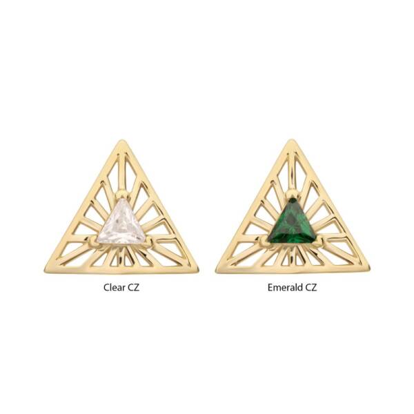 14Kt SOLID GOLD EMERALD or CZ Earrings MIX/MATCH